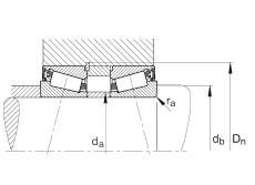 圓錐滾子軸承 JK0S050, 整體圓錐滾子軸承，單側唇密封，直徑系列 0