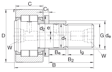 螺栓型滾輪 NUKRE35, 軸向引導,滿裝圓柱滾子,帶偏心擋圈,兩側迷宮密封 螺栓型滾輪 NUKRE35, 軸向引導,滿裝圓柱滾子,帶偏心擋圈,兩側迷宮密封