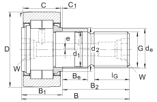 螺栓型滾輪 NUKRE52, 軸向引導,滿裝圓柱滾子,帶偏心擋圈,兩側迷宮密封 螺栓型滾輪 NUKRE52, 軸向引導,滿裝圓柱滾子,帶偏心擋圈,兩側迷宮密封