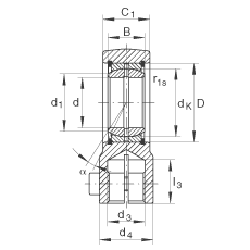 液壓桿端軸承 GIHRK50-DO, 根據(jù) DIN ISO 12 240-4 標準，帶右旋螺紋夾緊裝置，需維護