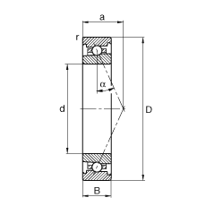主軸軸承 HS7021-E-T-P4S, 調節，成對或單元安裝，接觸角 α = 25°，限制公差