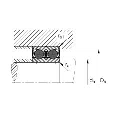 主軸軸承 HCB7206-E-2RSD-T-P4S, 調節(jié)，成對或單元安裝，接觸角 α = 25°，陶瓷球，兩側唇密封，非接觸，限制公差