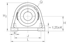 直立式軸承座單元 PSHEY60-N, 鑄鐵軸承座,內圈帶平頭螺釘的外球面球軸承,P 型密封 直立式軸承座單元 PSHEY60-N, 鑄鐵軸承座,內圈帶平頭螺釘的外球面球軸承,P 型密封