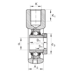 吊裝式軸承座單元 THE30, 鑄鐵軸承座,帶偏心鎖圈的外球面球軸承,T 型密封 吊裝式軸承座單元 THE30, 鑄鐵軸承座,帶偏心鎖圈的外球面球軸承,T 型密封
