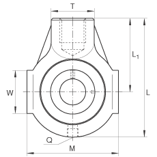吊裝式軸承座單元 THE30, 鑄鐵軸承座,帶偏心鎖圈的外球面球軸承,T 型密封 吊裝式軸承座單元 THE30, 鑄鐵軸承座,帶偏心鎖圈的外球面球軸承,T 型密封