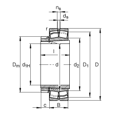 調心滾子軸承 23134-E1A-K-M + H3134, 根據 DIN 635-2 標準的主要尺寸, 帶錐孔和緊定套