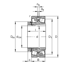 調心滾子軸承 23144-B-K-MB + H3144X, 根據 DIN 635-2 標準的主要尺寸, 帶錐孔和緊定套 調心滾子軸承 23144-B-K-MB + H3144X, 根據 DIN 635-2 標準的主要尺寸, 帶錐孔和緊定套
